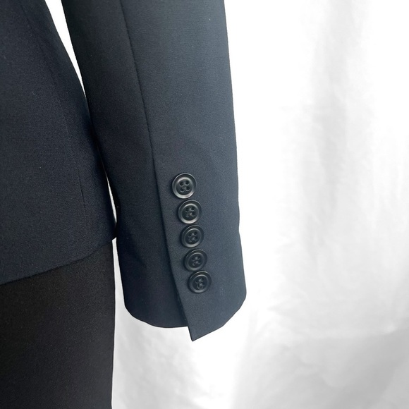 CUE BLACK BLAZER SINGLE BREAST BLAZER BACK SLIT  MADE IN AUSTRALIA WOMEN SIZE 8 - Picture 10 of 15